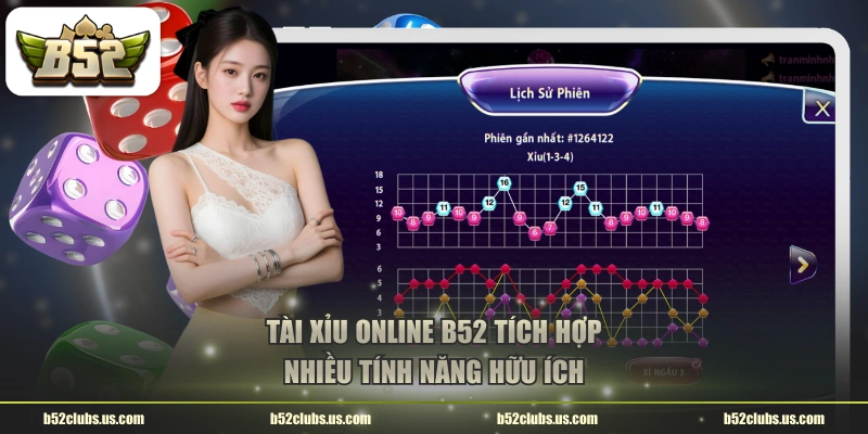 Tài Xỉu online B52 tích hợp nhiều tính năng hữu ích